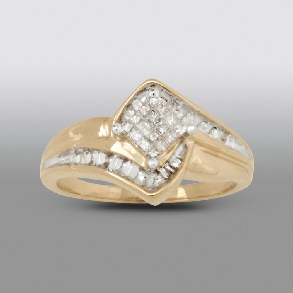 1/4 cttw Princess Composite & Bagette Diamond