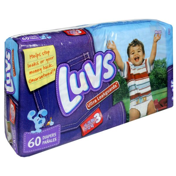 Luvs Ultra LeakGuards Diapers, Size 3 (16-28 lbs), Blues Clues, Mega 60 diapers at Kmart.com