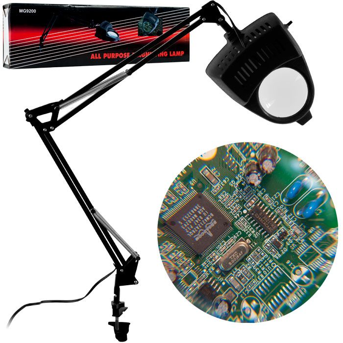 Trademark Tools Swing Arm Incandescent Magnifying Lamp with Clamp - Black at Kmart.com