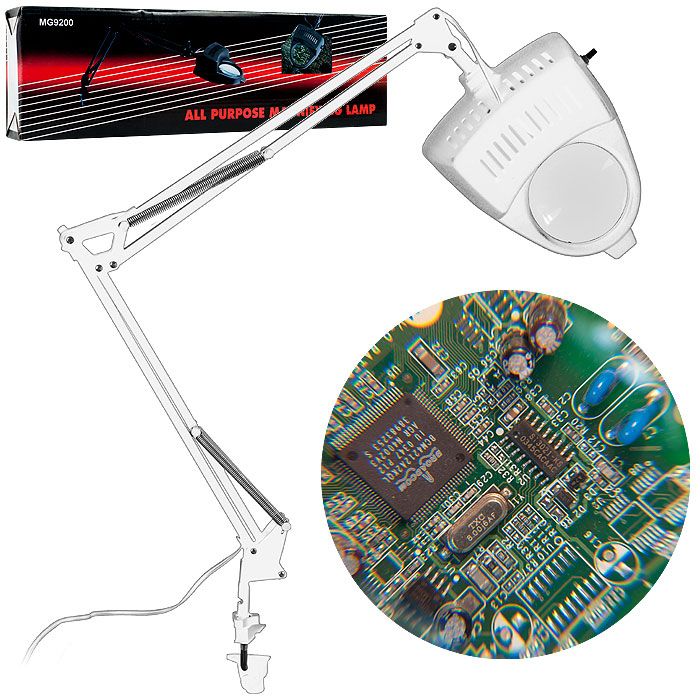 Trademark Tools Swing Arm Incandescent Magnifying Lamp with Clamp - White at Kmart.com