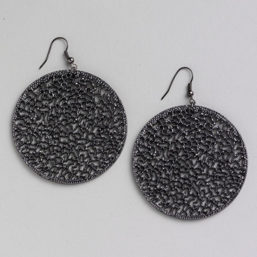 Kardashian Kollection Fish Hook Earring With Metal Openwork Casting