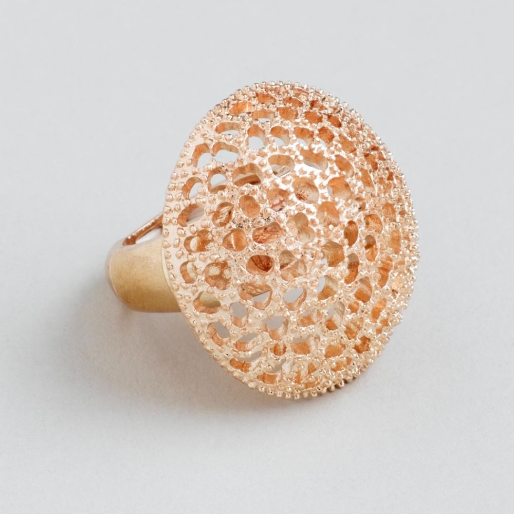 Kardashian Kollection Metal Ring With Metal Openwork Dome