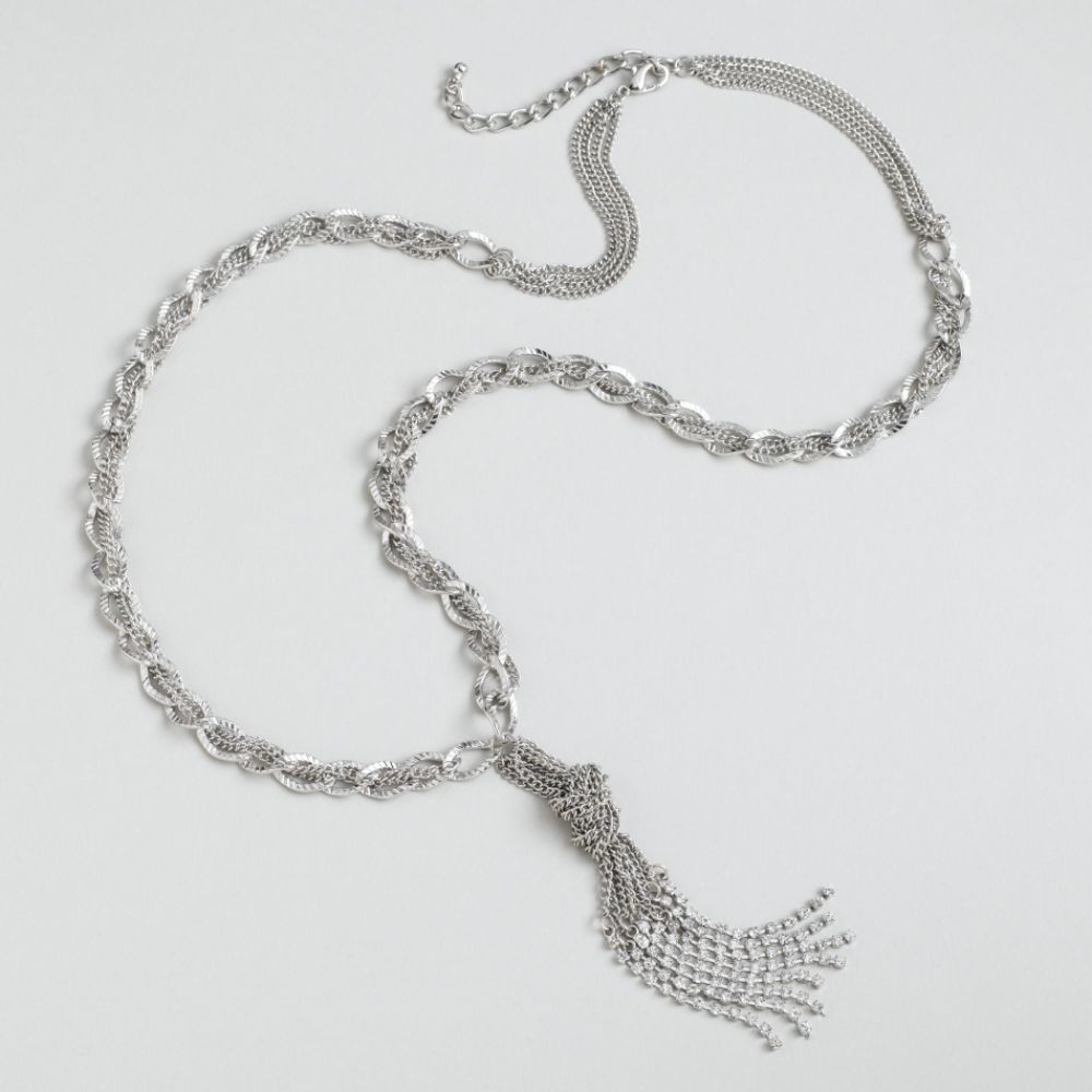 Kardashian Kollection 30" + 3" Multi Chain Necklace With Rhinestone Chain