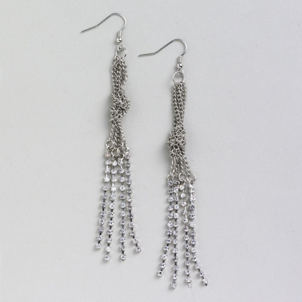 Kardashian Kollection Fish Hook Earring With Knotted Chain And
