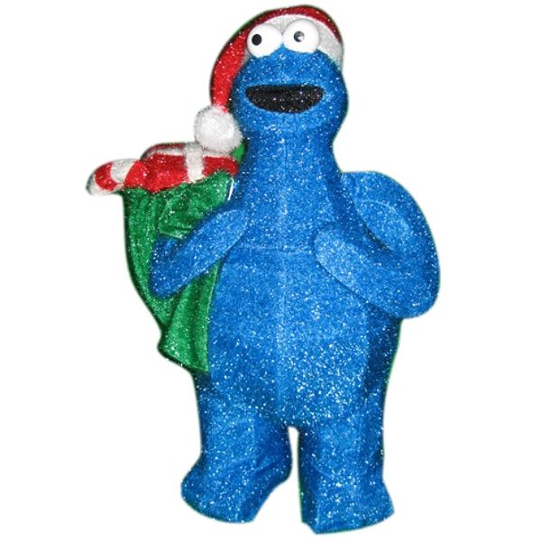 Sesame Street 32 3D Soft Tinsel Pre-Lit Cookie Monster 