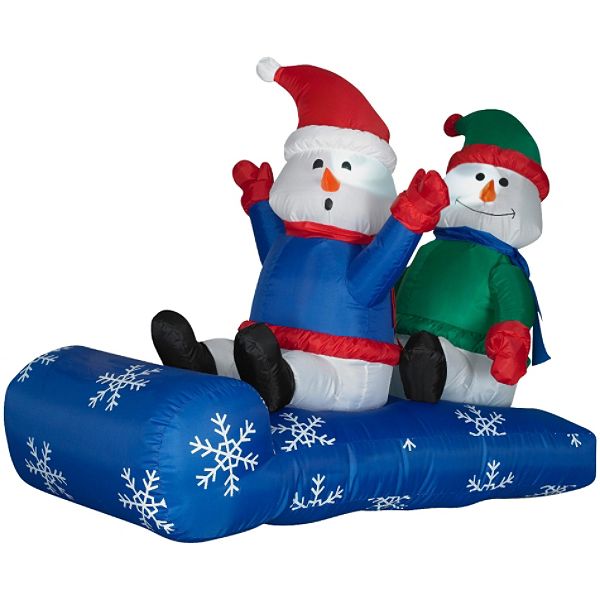 Trim A Home Airblown Scene - Snow Family On Sled