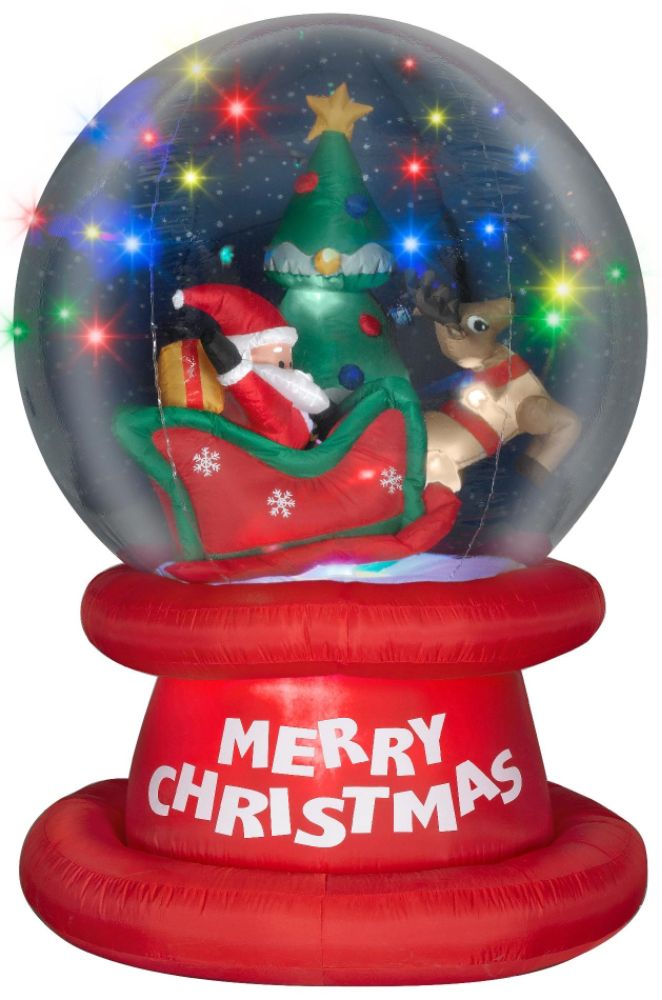 Trim a Home Airblown Santa in Sleigh Scene Snow Globe at Kmart.com