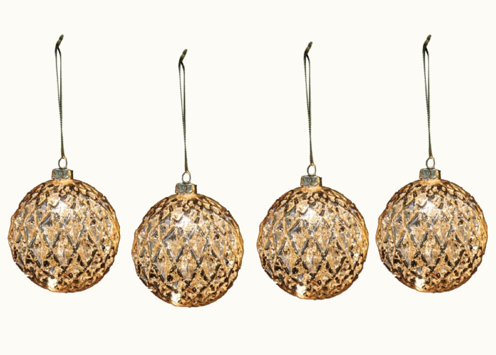 Trim a Home 4pc LED Glass Ornaments - Gold at Kmart.com