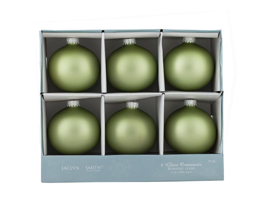 Jaclyn Smith Midnight Clear 6ct 80mm Glass Ornaments price decreased by 50%