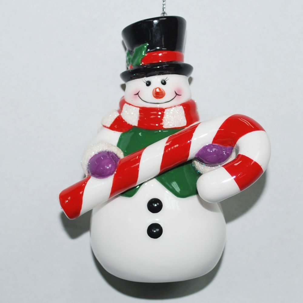 Celebrations by Radko Snowman With Candycane Ceramic Ornament price decreased by 50%