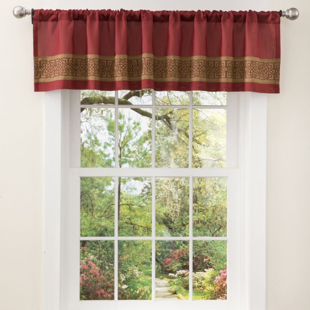Lush Decor Geometrica Gala Valance Red/Gold at Sears.com