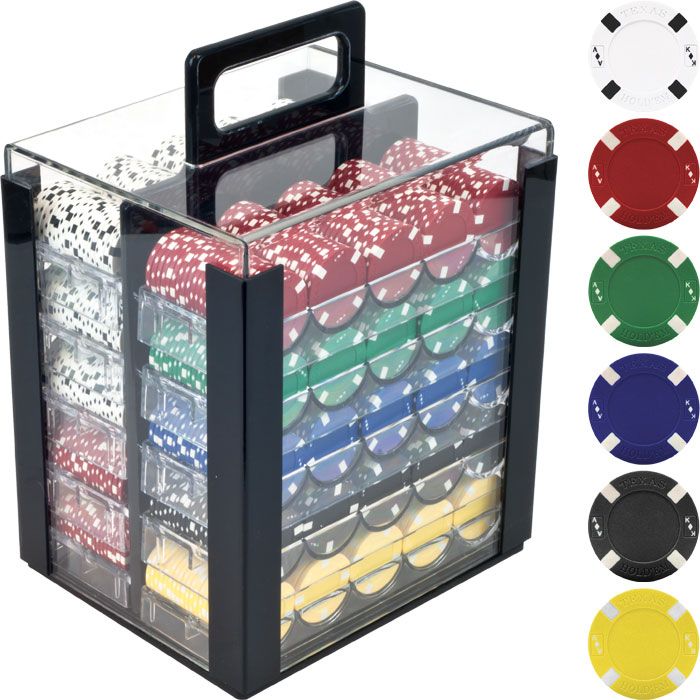 Trademark Poker 1000 Big Slick Texas Hold'em Chips w  Acrylic Carrier by Hunting Accessories