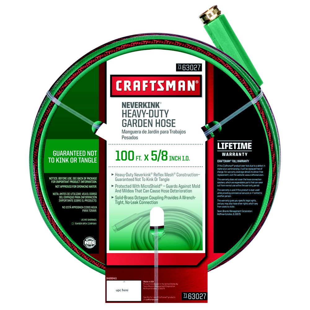 100-ft Craftsman Heavy Duty Neverkink Self-Straightening Hose $25.99