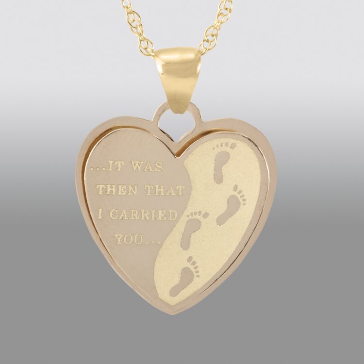 Reversible Footprints Heart Pendant. 10K Yellow Gold at Sears.com