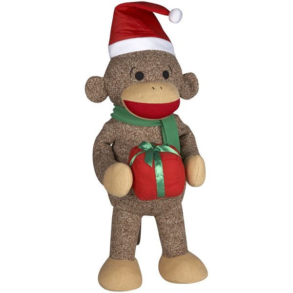 Sock Monkey Holiday Porch Greeter