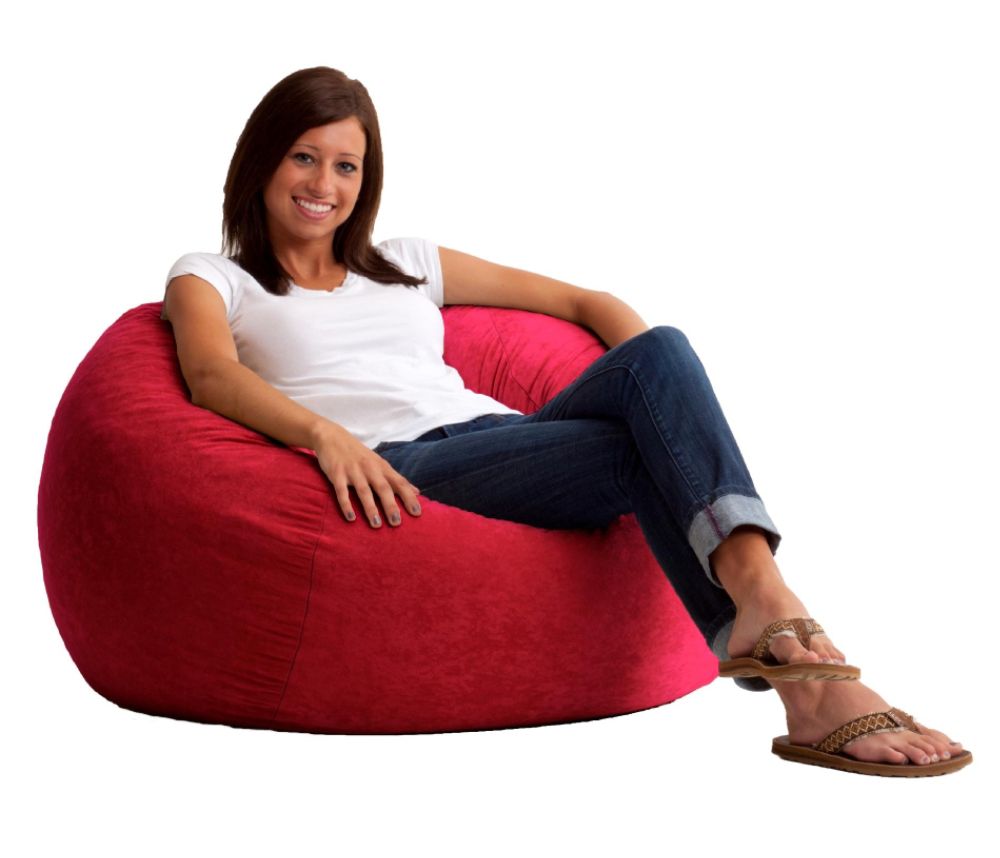 Comfort Research 3.5' Fuf Bean Bag Chair in Sierra Red Comfort Suede at Sears.com