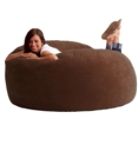 5' King Fuf Bean Bag Chair in Espresso Brown Comfort Suede