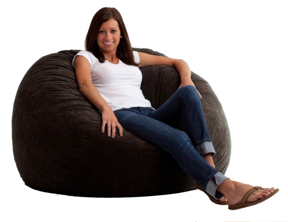 Large Bean  Chair on Large Fuf Bean Bag Chair In Black Onyx Comfort Suede
