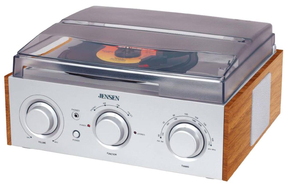 JENSEN 3-Speed Stereo Turntable with AM/FM Stereo Radio