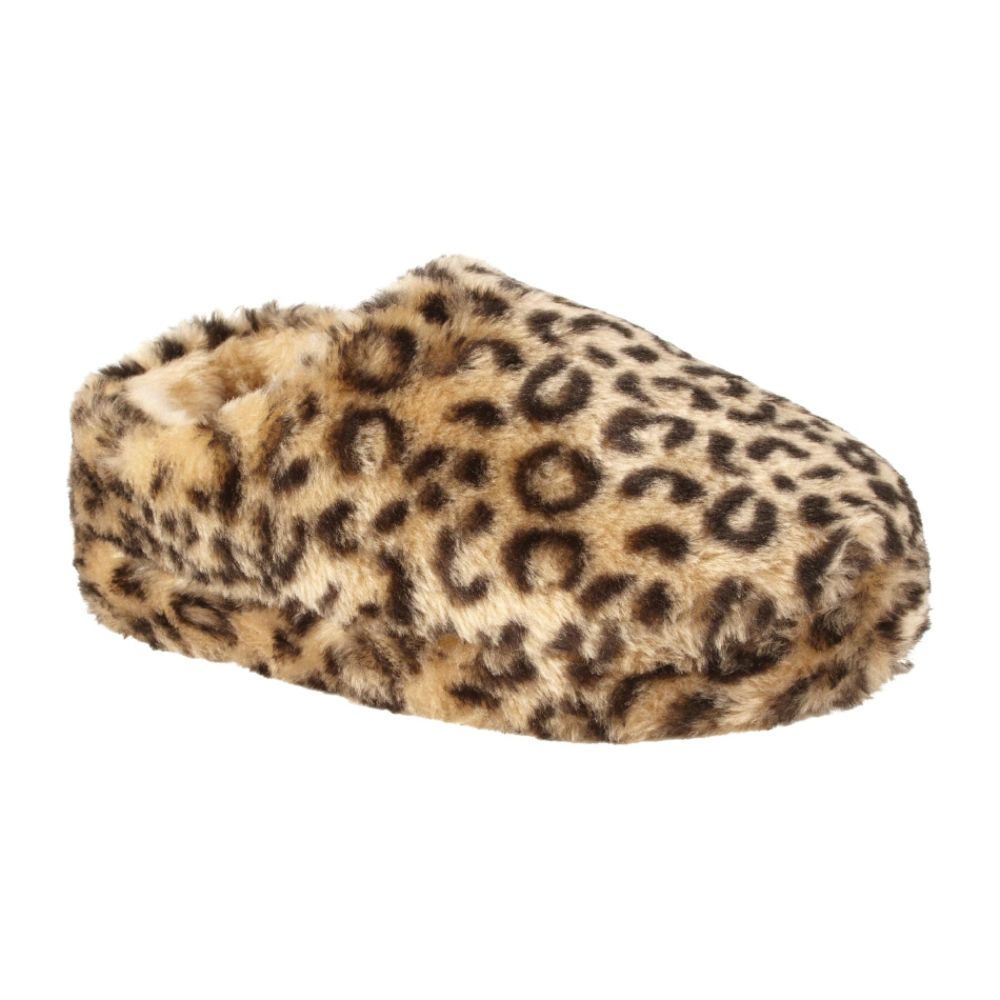 Joe Boxer Women's Brody Plush Scuff Slipper - Leopard