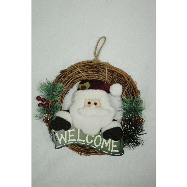 Trim A Home 8in Rattan Santa Wreath
