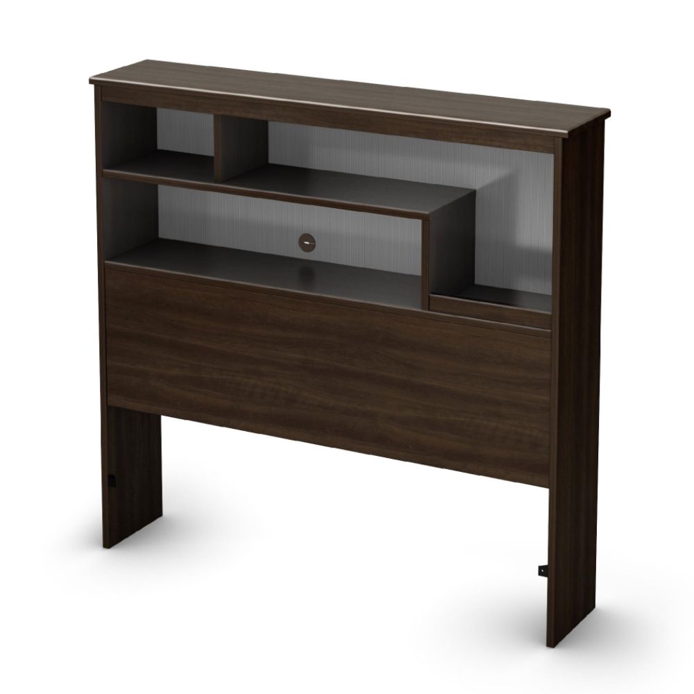 South Shore Highway Collection Twin 39-inch Bookcase Headboard Mocha