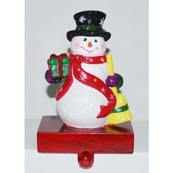 Celebrations By Radko 5.75in Snowman With Broom Stocking Holder