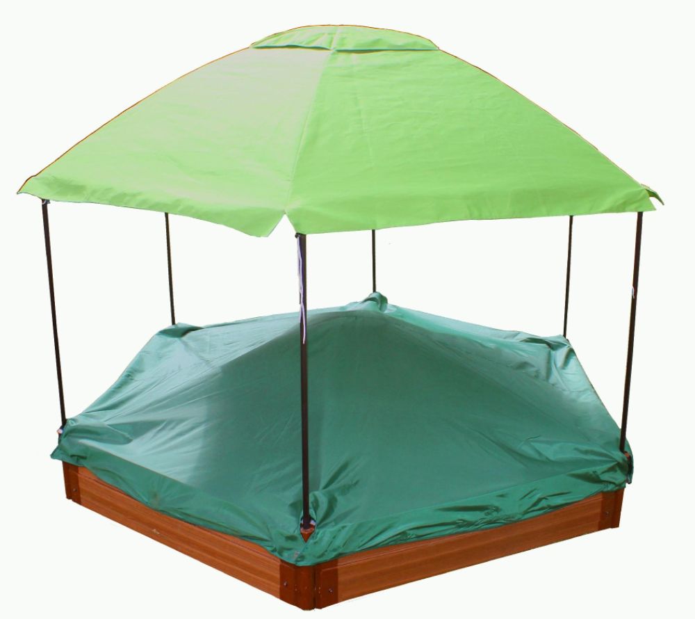  x 8ft x 12in with Composite Wood Grain Timbers and canopy and cover