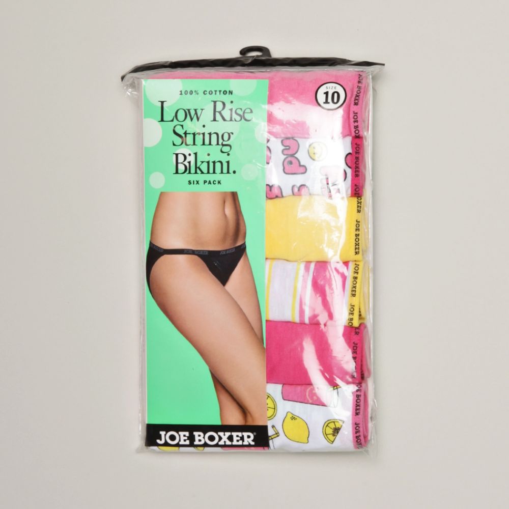 Joe Boxer Women's 6 Pack String Bikini Panty Size 10