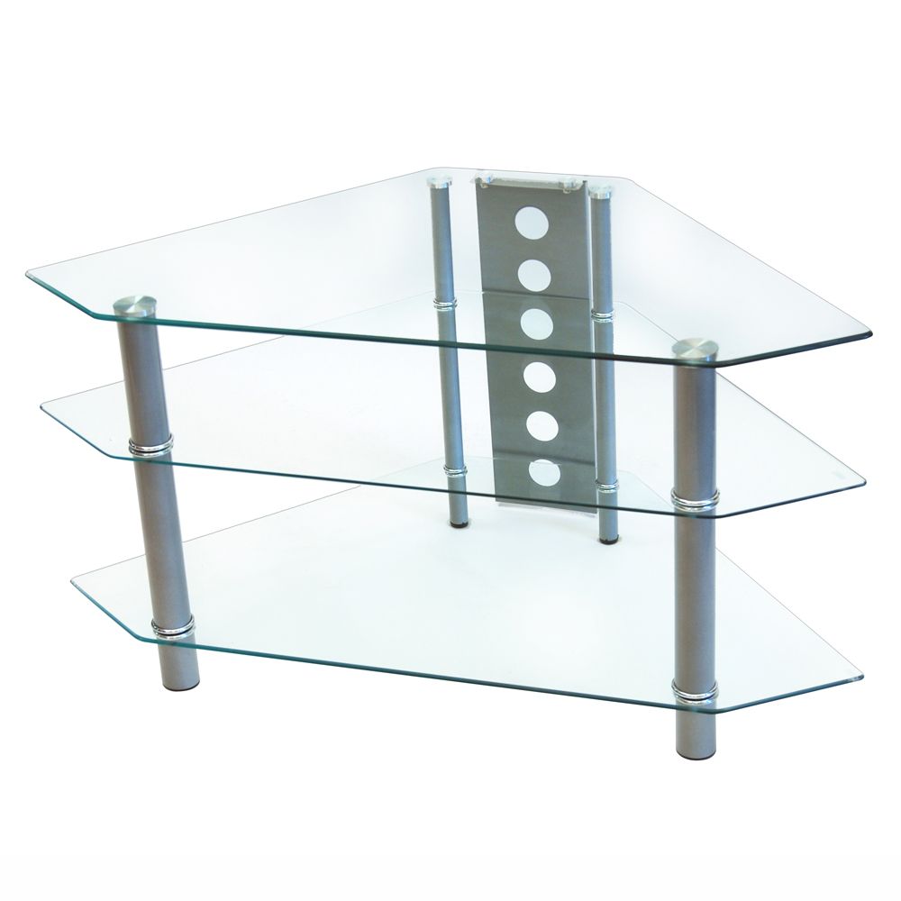 Walker Edison 44 in. Bermuda Corner TV Stand - Clear