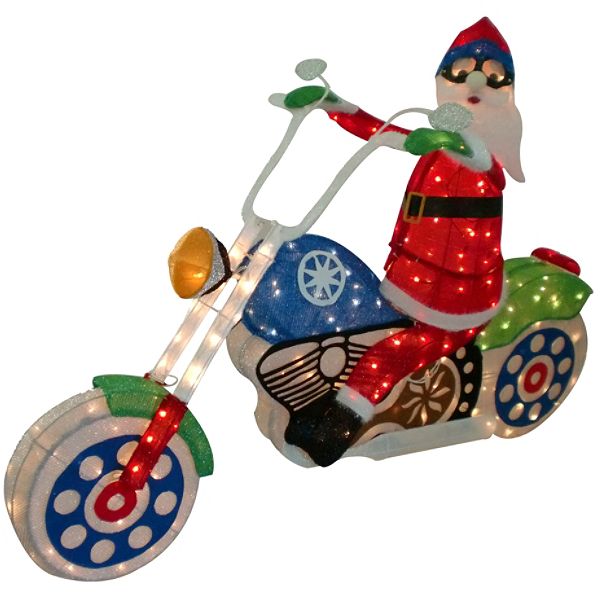 60in Lighted Harley Santa
