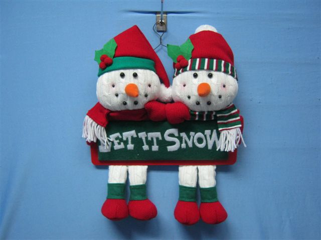 Trim a Home Cable Knit Snowmen Character Sign at Kmart.com
