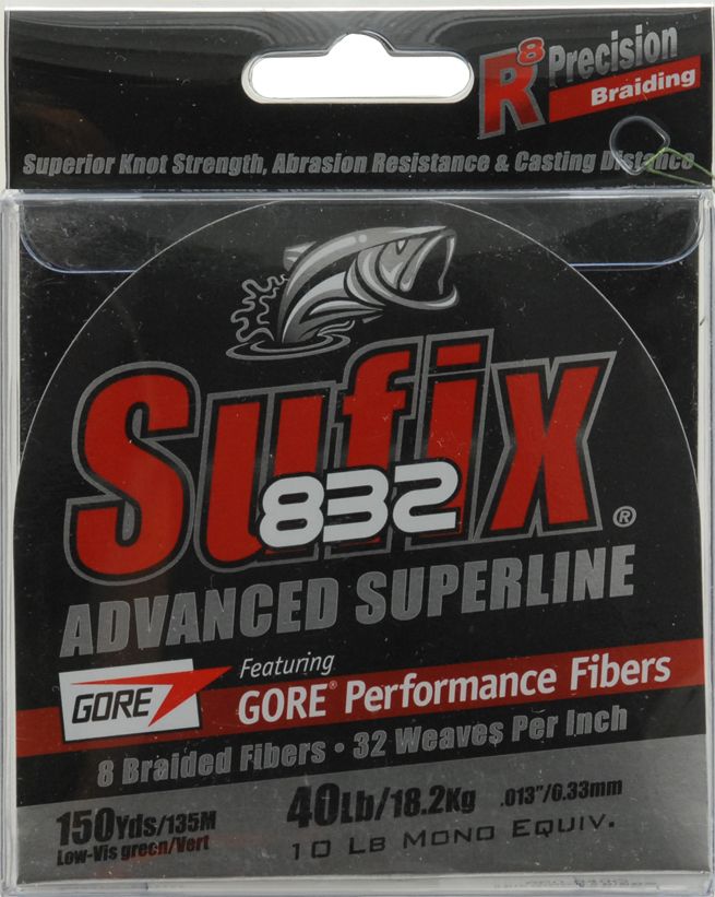 Sufix 832 Braid 40 lb LoVis Green, 150 yds