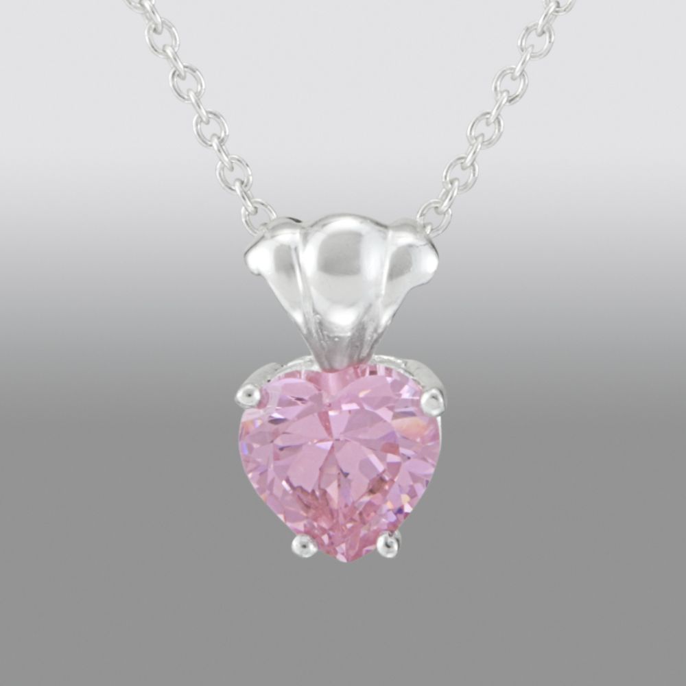Disney Sterling Silver Princess Pendant with Pink Cubic Zirconia Heart at Kmart.com