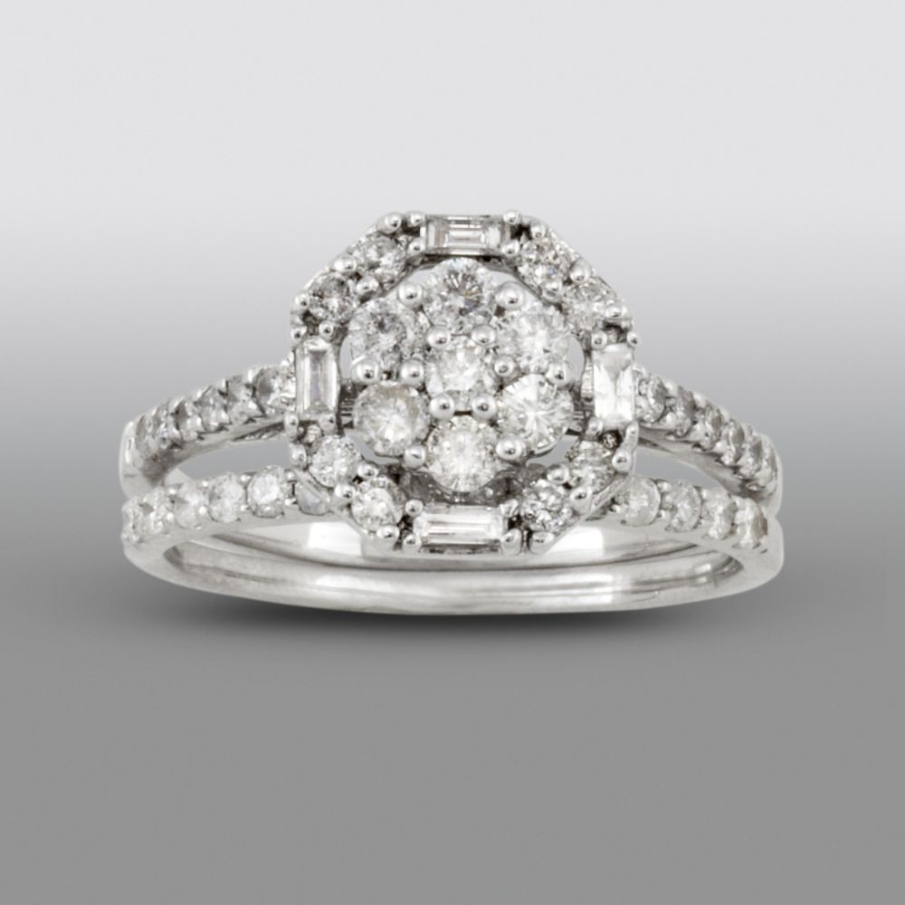 1 cttw Diamond Bridal Set in 10K WG