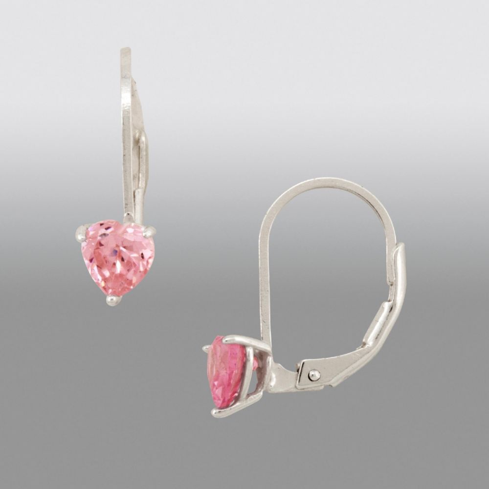 Disney Sterling Silver Princess Pink Cubic Zirconia Heart Lever back Earrings at Kmart.com