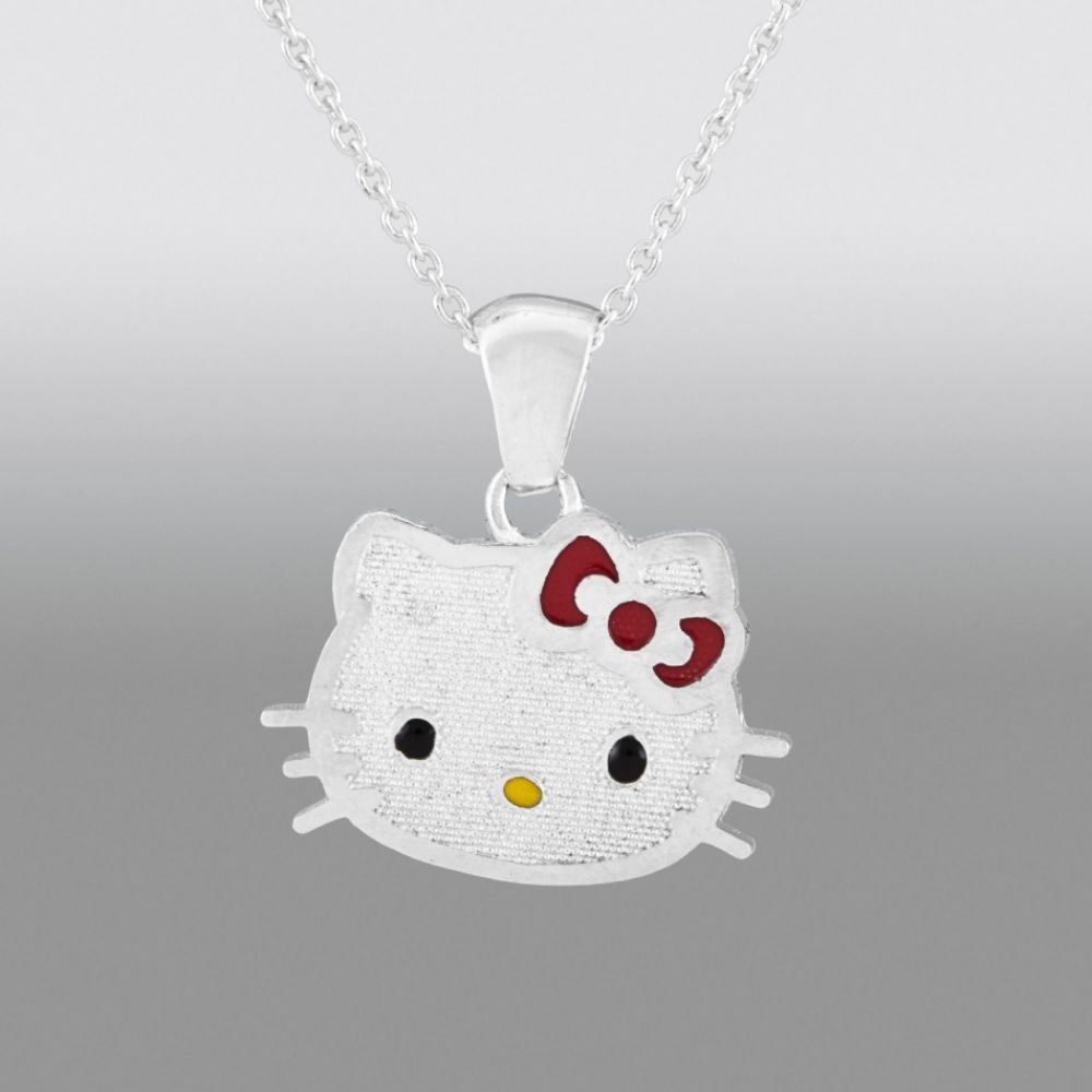 Hello Kitty Head Pendant in Sterling Silver