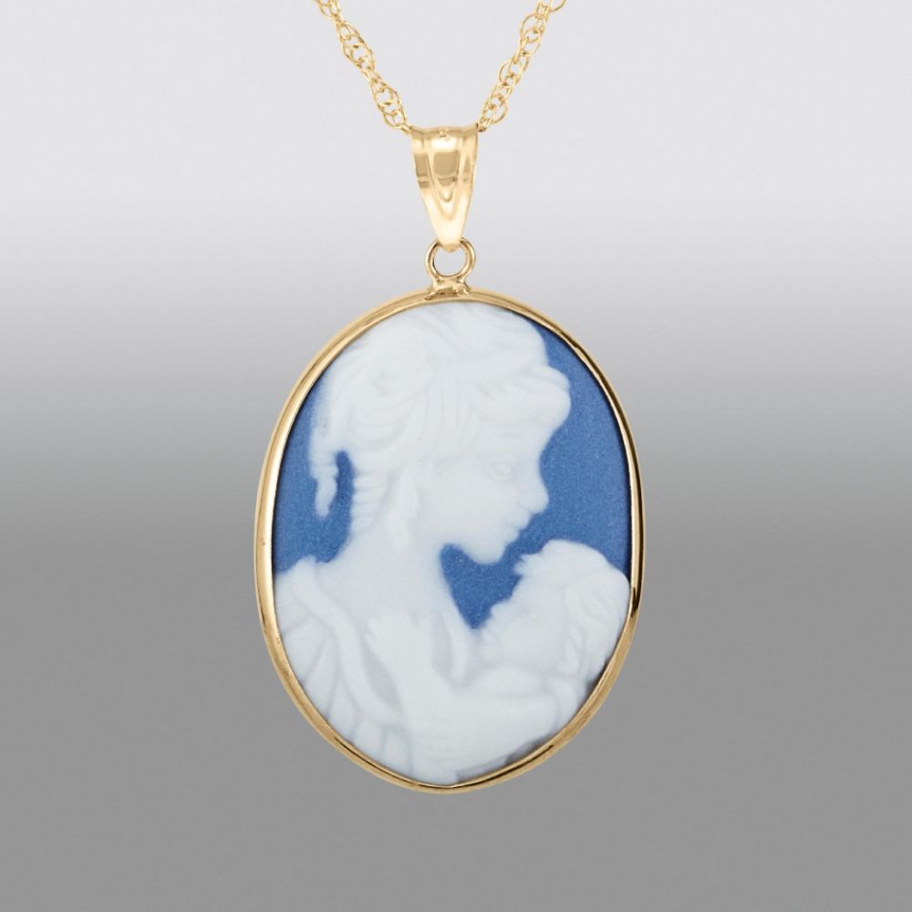 Porcelain Mother and Her Child Cameo Pendant in 10k Gold at Sears.com