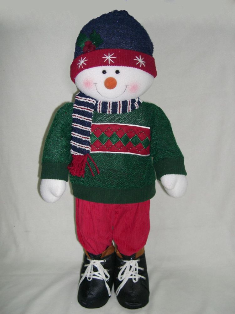 Trim a Home 31in Standing Christmas Snowman Kids - Blue Hat at Kmart.com