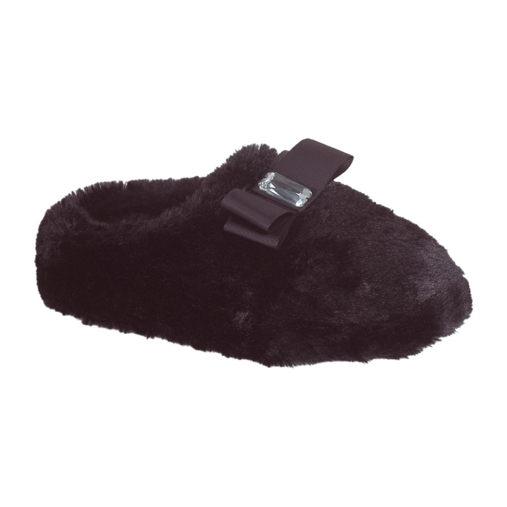 Personal Identity Women's Jammies Fur Scuff Slipper  - Black
