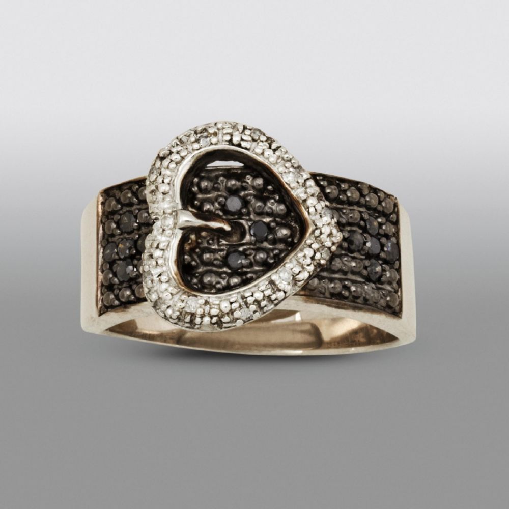 1/4 cttw Black & White Diamond Buckle Ring at Sears.com