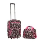 2 PC PINK GIRAFFE LUGGAGE SET