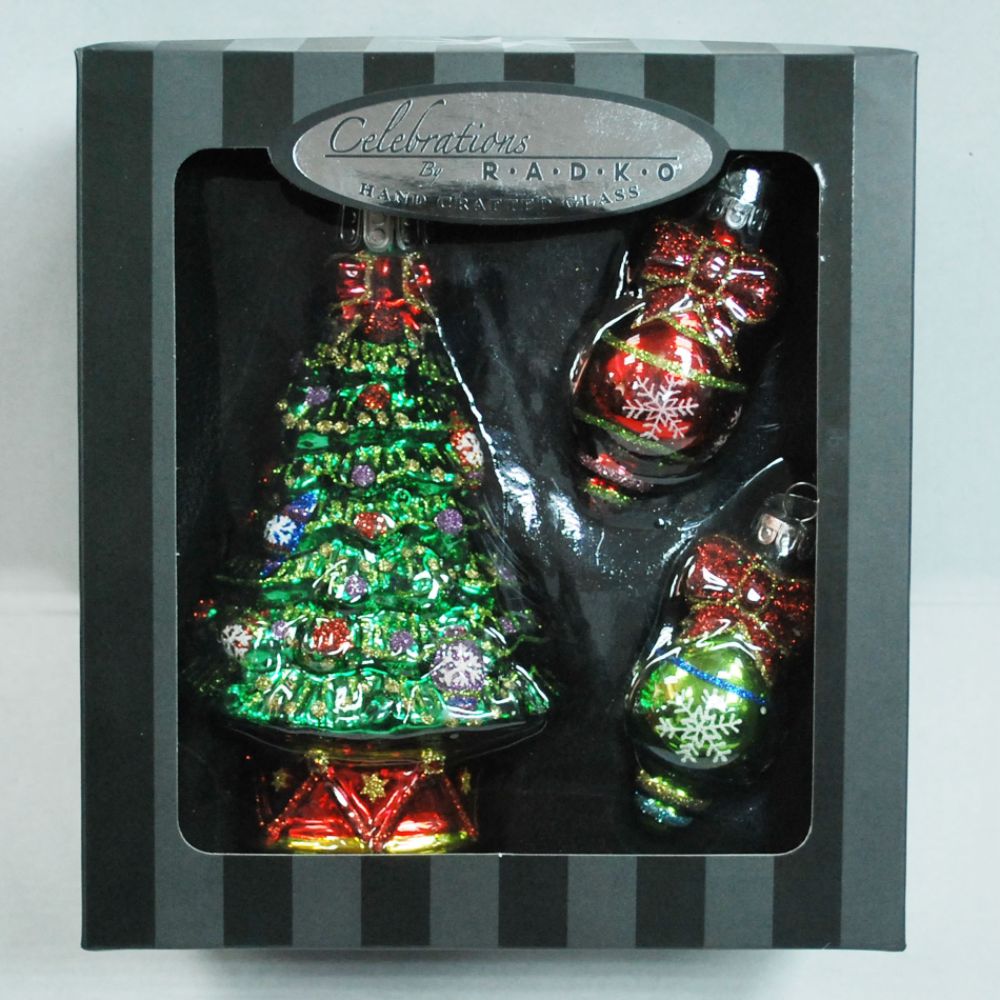 Celebrations by Radko 3ct. Glass Figural Ornament Set - Christmas price decreased by 57%