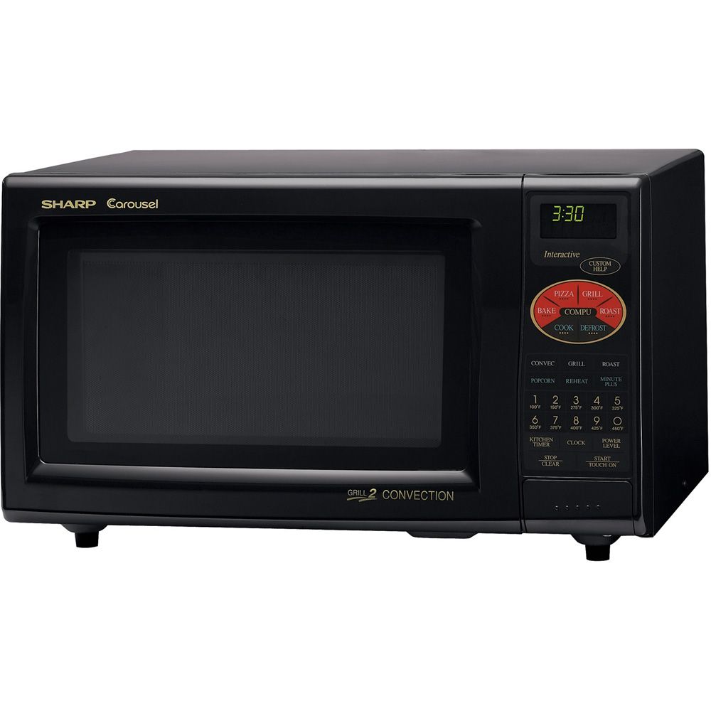 Sharp R820BK 0.9 Cu. Ft. 900W Grill 2 Convection Microwave-Black