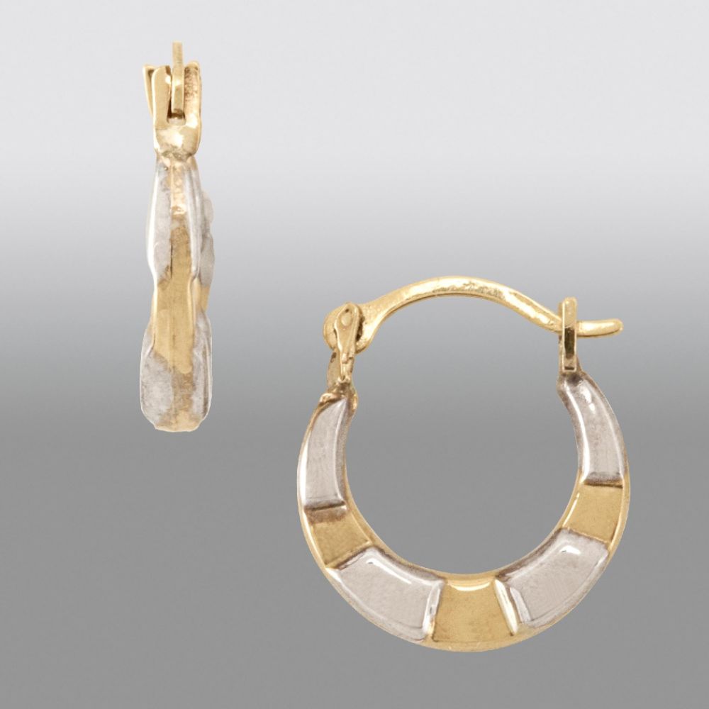 Childs Hoop Earring. 14K White and Yellow Gold at Sears.com