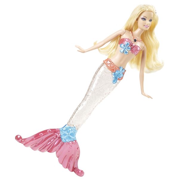 Barbie Sparkle Lights Mermaid Doll (Blonde) 