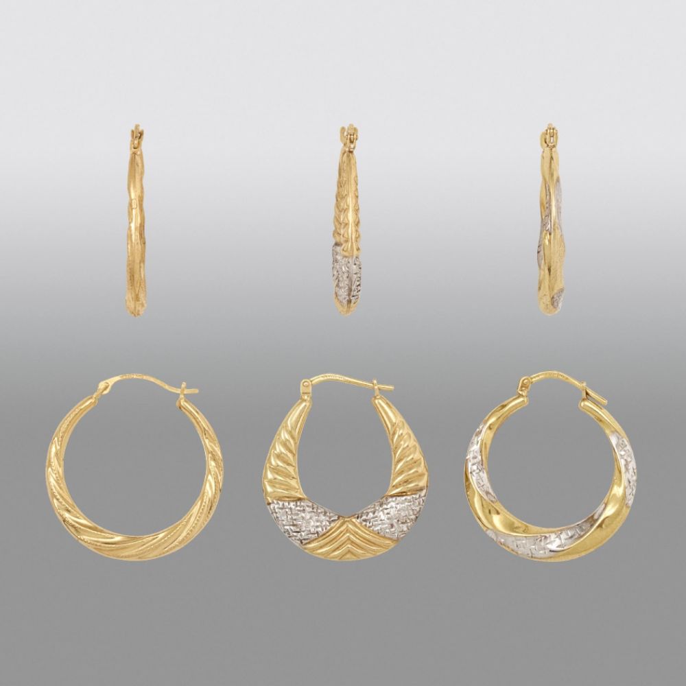 14K Gold and Sterling Silver Hoop Earring Set at Sears.com