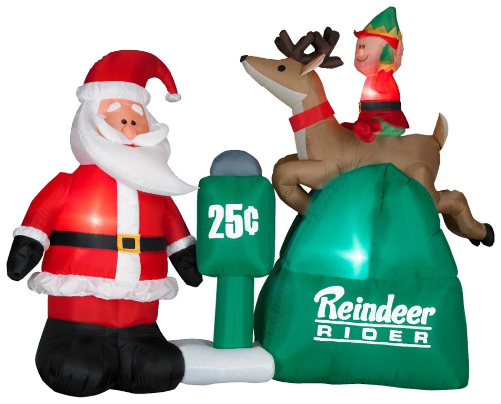 Trim a Home Airblown Animated Christmas Coin Ride with Santa and Elf price decreased by 47%
