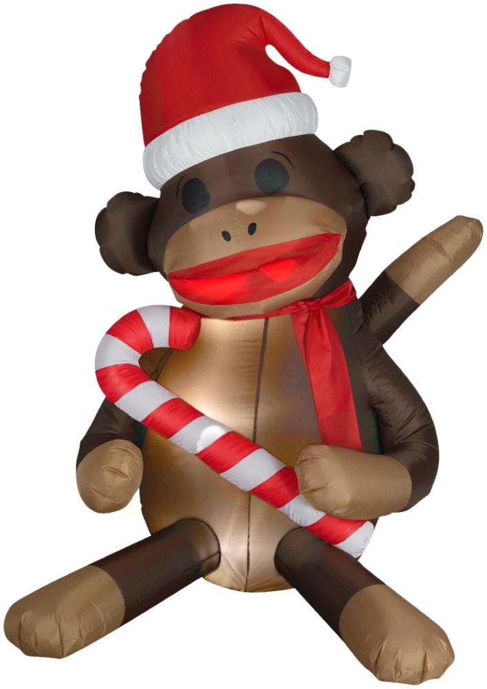 Trim a Home Airblown 6ft Christmas Sock Monkey with Santa Hat price decreased by 47%