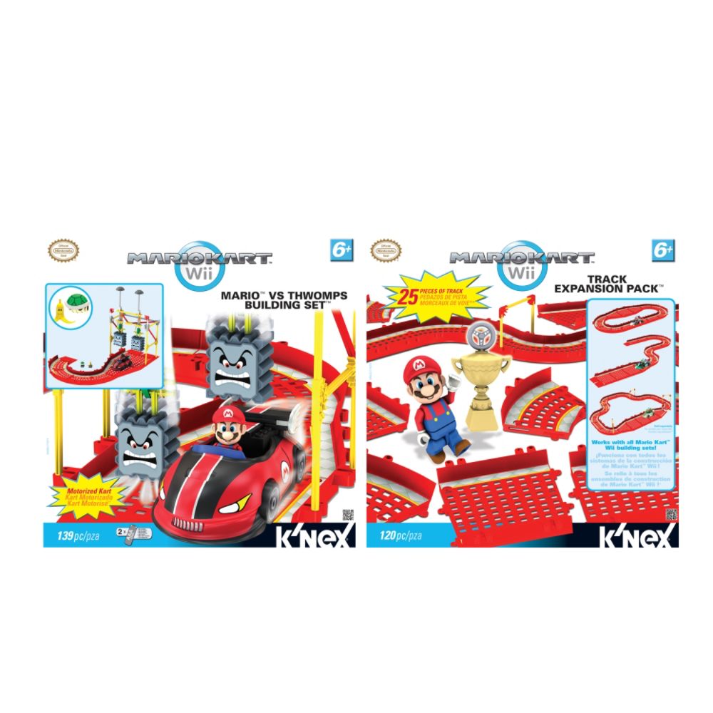 K'Nex NINTENDO MARIOKART Mario vs. Thwomps / Mario Track Pack Bundle